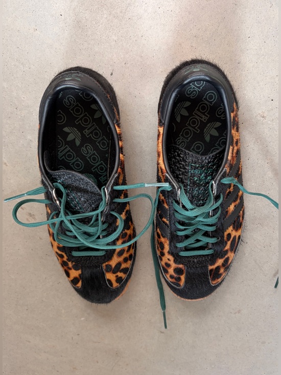 adidas Originals SL72 Leopard-Print Sneakers with Green Laces USW5 - Picture 6 of 6